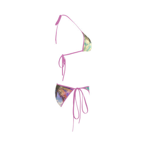 Prismatic Palm (pink) Custom Bikini Swimsuit