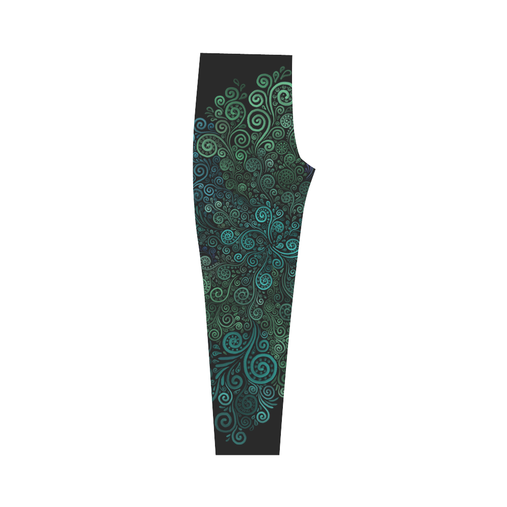 Turquoise,  3D Capri Legging (Model L02)