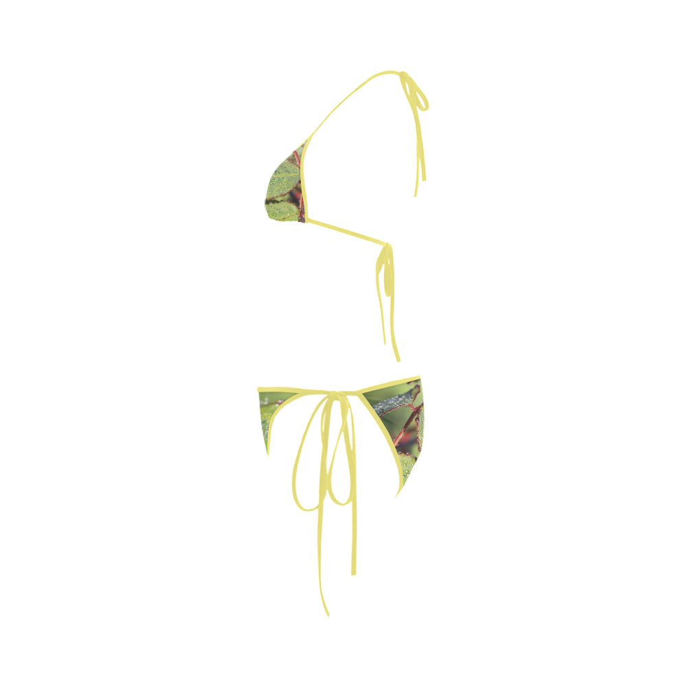 Dewy Green Leaves Custom Bikini Swimsuit