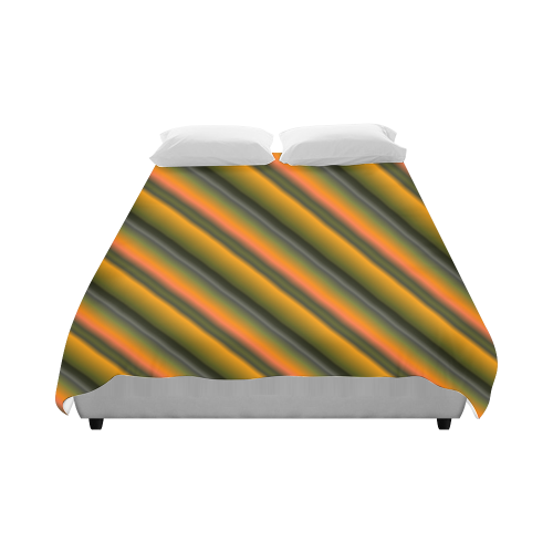 Mango Gradient Stripes Duvet Cover 86"x70" ( All-over-print)