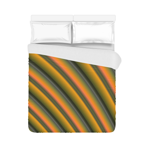 Mango Gradient Stripes Duvet Cover 86"x70" ( All-over-print)