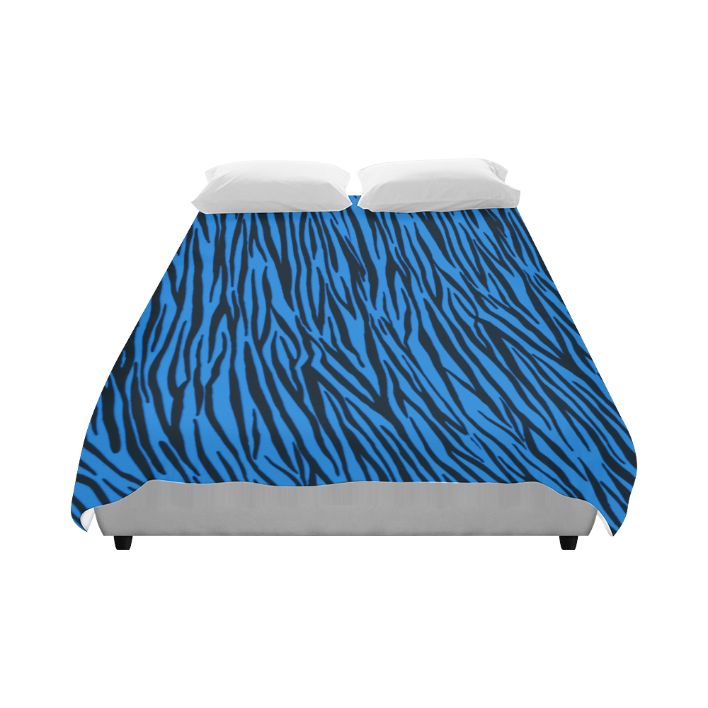 Blue Zebra Stripes Duvet Cover 86"x70" ( All-over-print)