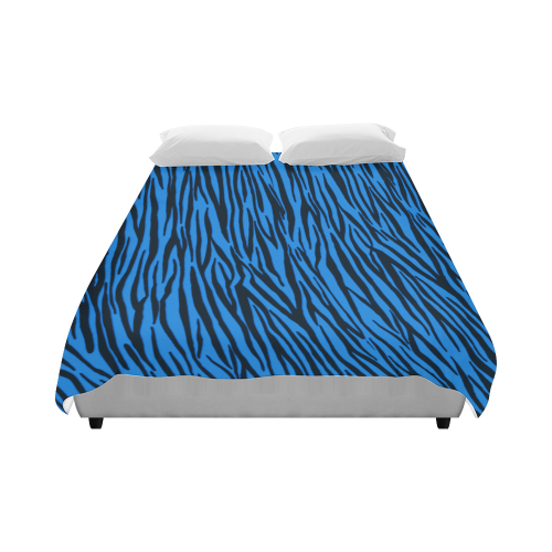 Blue Zebra Stripes Duvet Cover 86"x70" ( All-over-print)