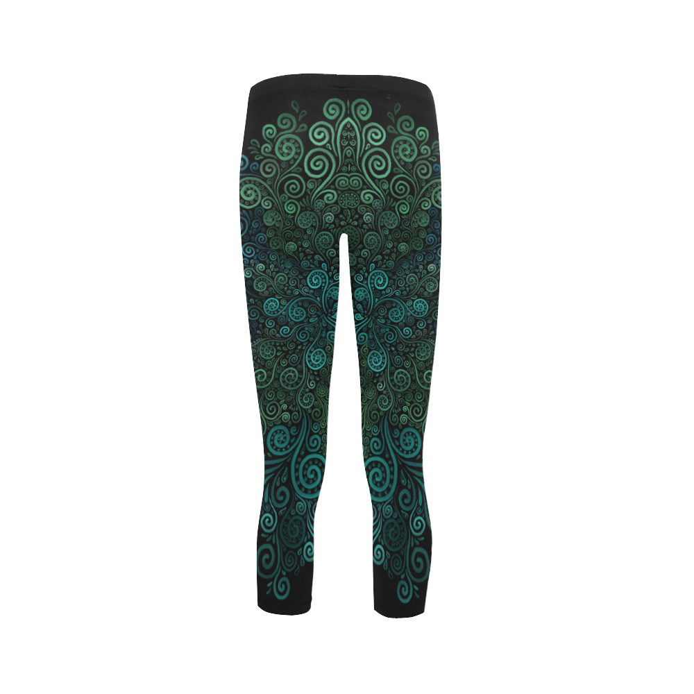Turquoise,  3D Capri Legging (Model L02)