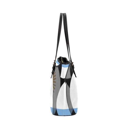 The Flag of Argentina Leather Tote Bag/Large (Model 1651)