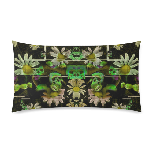 Skull in the fantasy forest popart Rectangle Pillow Case 20"x36"(Twin Sides)