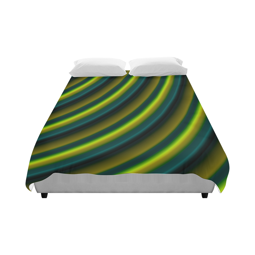 Lime Green Gradient Stripes Duvet Cover 86"x70" ( All-over-print)
