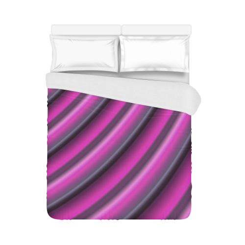 Pink Gradient Stripes Duvet Cover 86"x70" ( All-over-print)