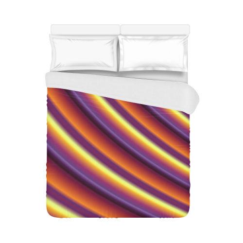 Colorful Gradient Stripes Duvet Cover 86"x70" ( All-over-print)