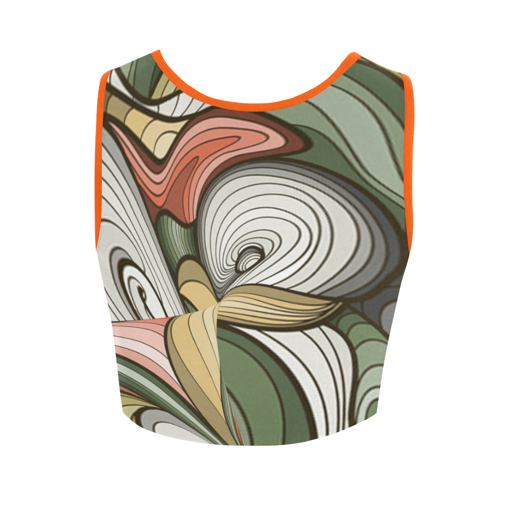 Abstract flowers Women's Crop Top (Model T42)