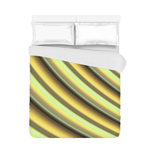 Banana Yellow Gradient Stripes Duvet Cover 86"x70" ( All-over-print)