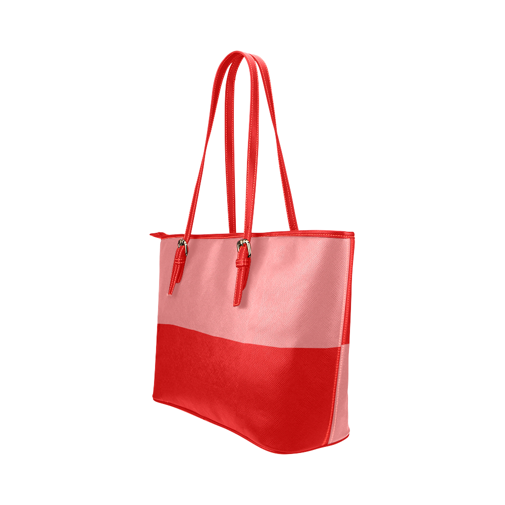 Only two Colors - red mix + your ideas Leather Tote Bag/Large (Model 1651)