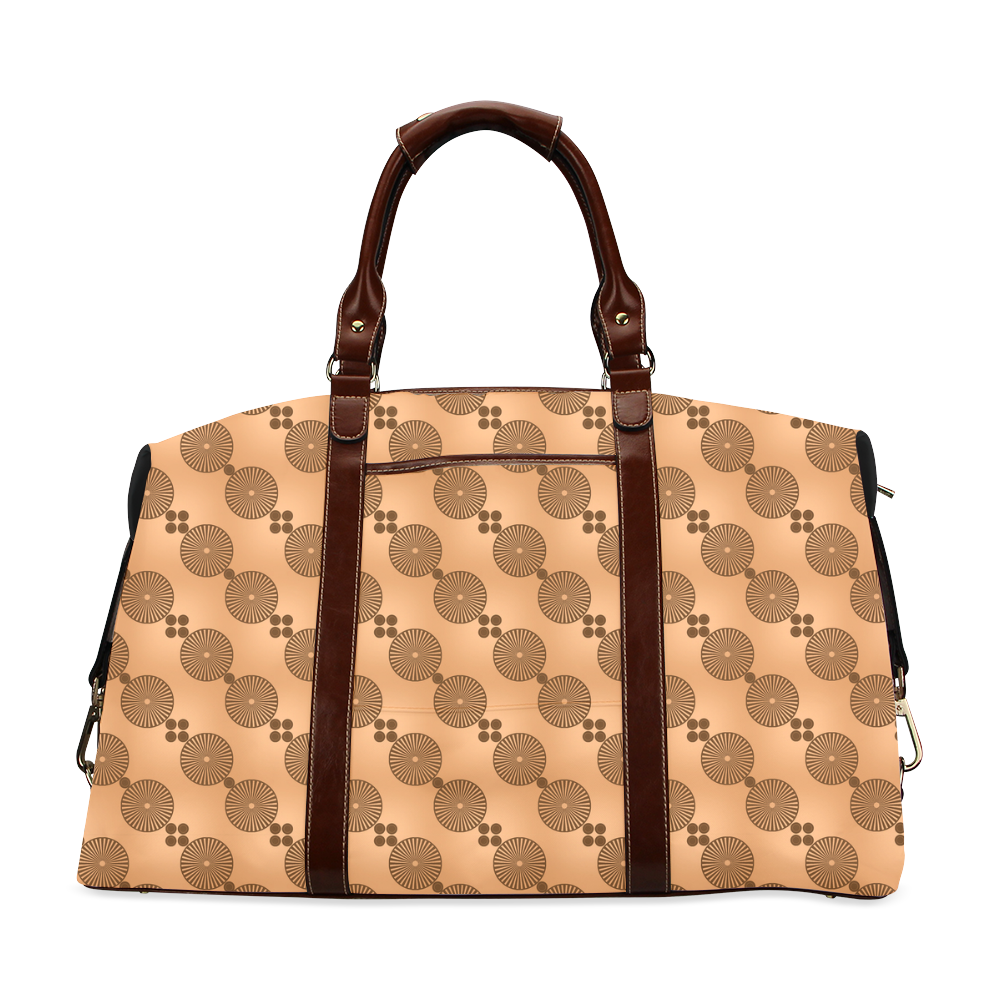 Brown Chocolate Wheels Pattern Classic Travel Bag (Model 1643)