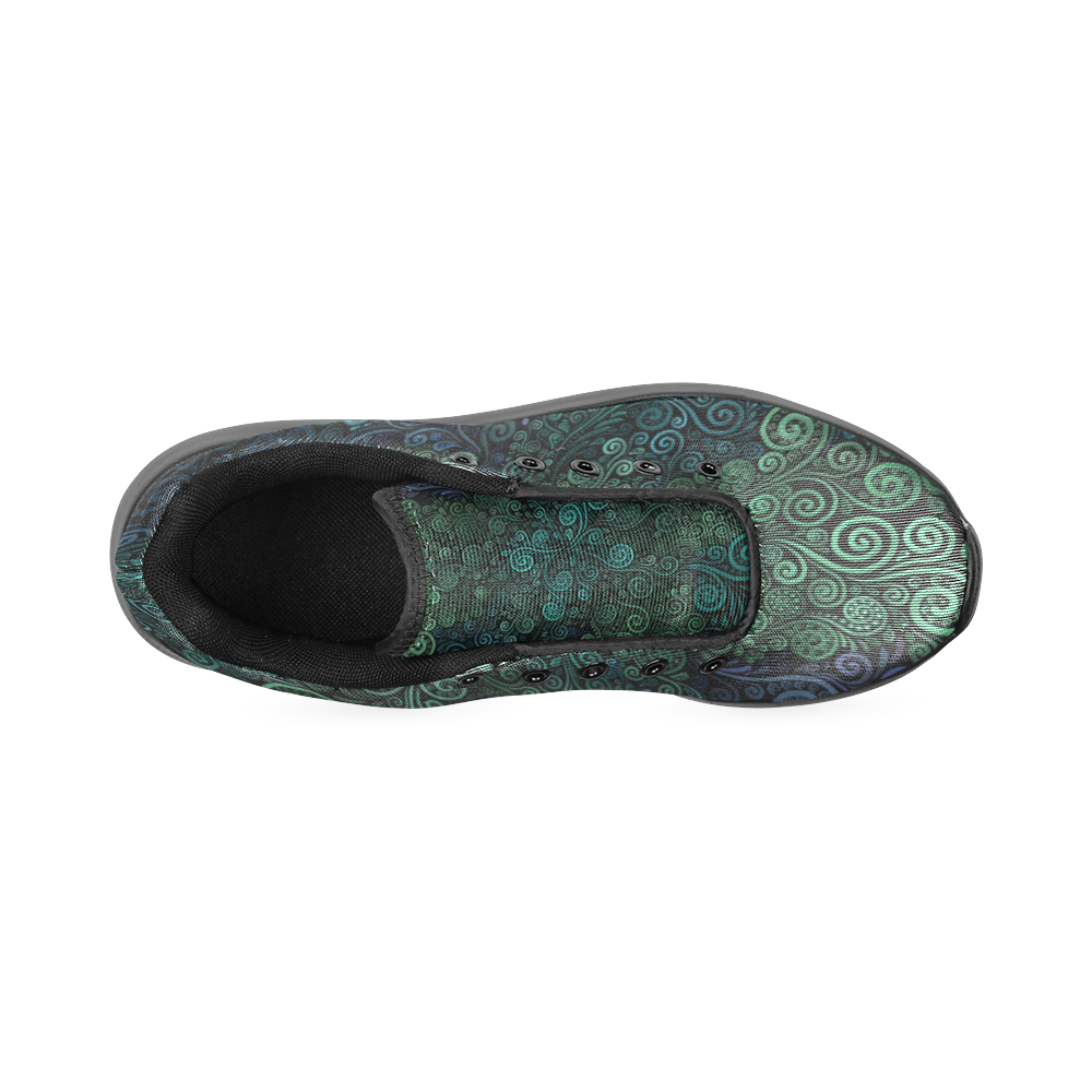Turquoise 3D Rose Women’s Running Shoes (Model 020)