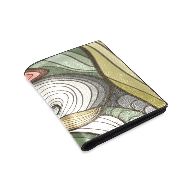 Abstract flowers Men's Leather Wallet (Model 1612)