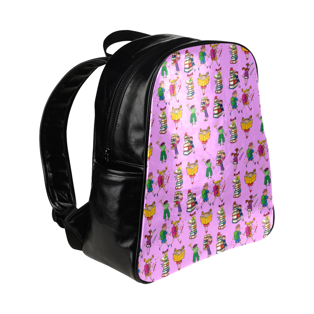 School Book Kids - Pink Multi-Pockets Backpack (Model 1636)