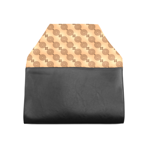 Brown Chocolate Wheels Pattern Clutch Bag (Model 1630)