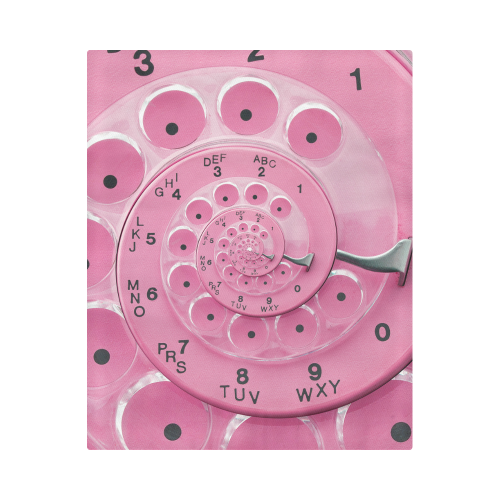 Retro Vintage Pink Rotary Dial Spiral Droste Duvet Cover 86"x70" ( All-over-print)