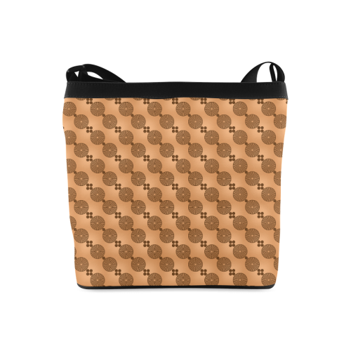 Brown Chocolate Wheels Pattern Crossbody Bags (Model 1613)