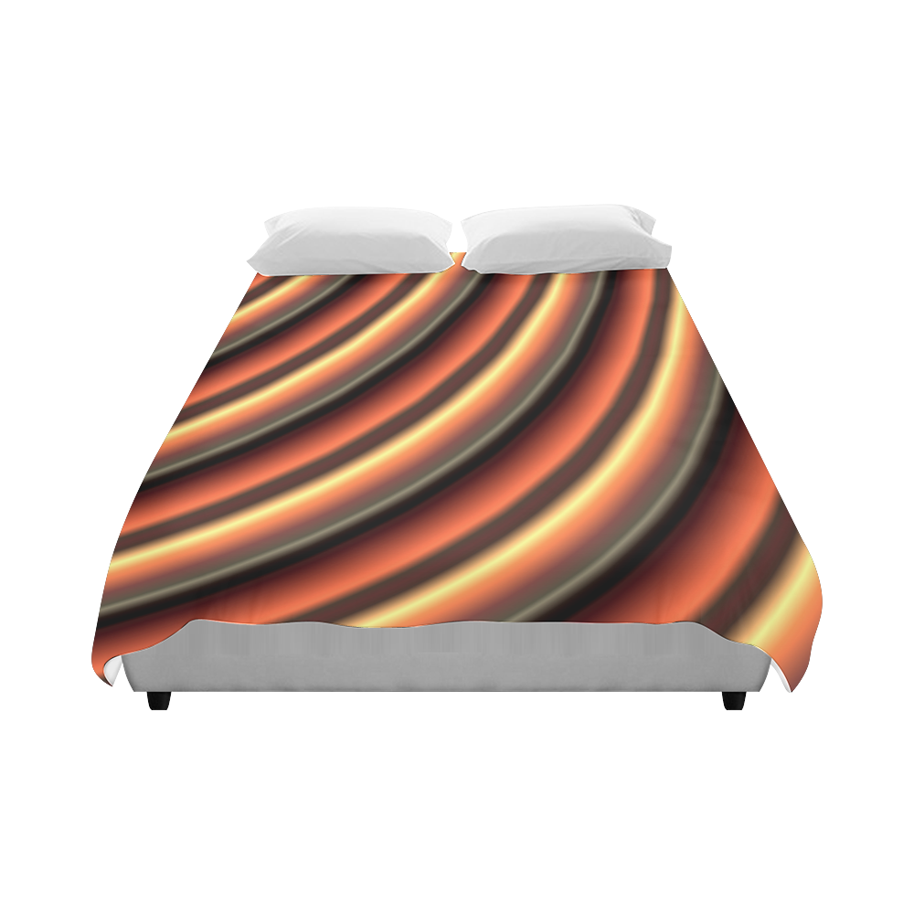Caramel Gradient Stripes Duvet Cover 86"x70" ( All-over-print)