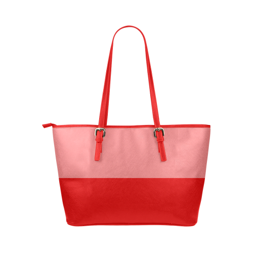 Only two Colors - red mix + your ideas Leather Tote Bag/Large (Model 1651)