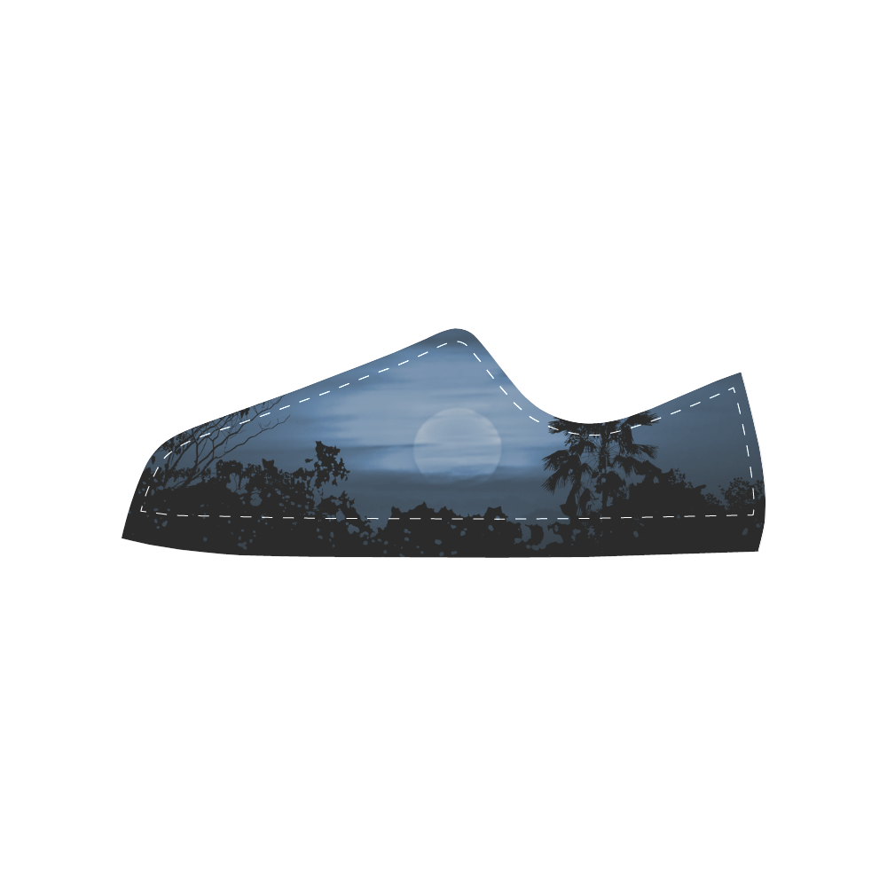 Moonscape Silhouette Ilustration Men's Classic Canvas Shoes (Model 018)