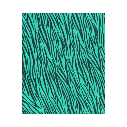 Turquoise Zebra Stripes Duvet Cover 86"x70" ( All-over-print)