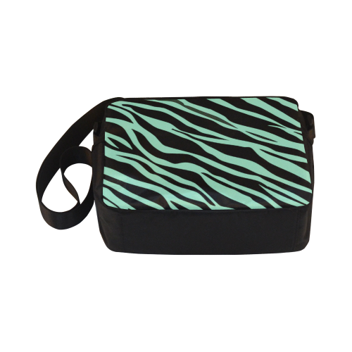 Mint Green Zebra Stripes Classic Cross-body Nylon Bags (Model 1632)