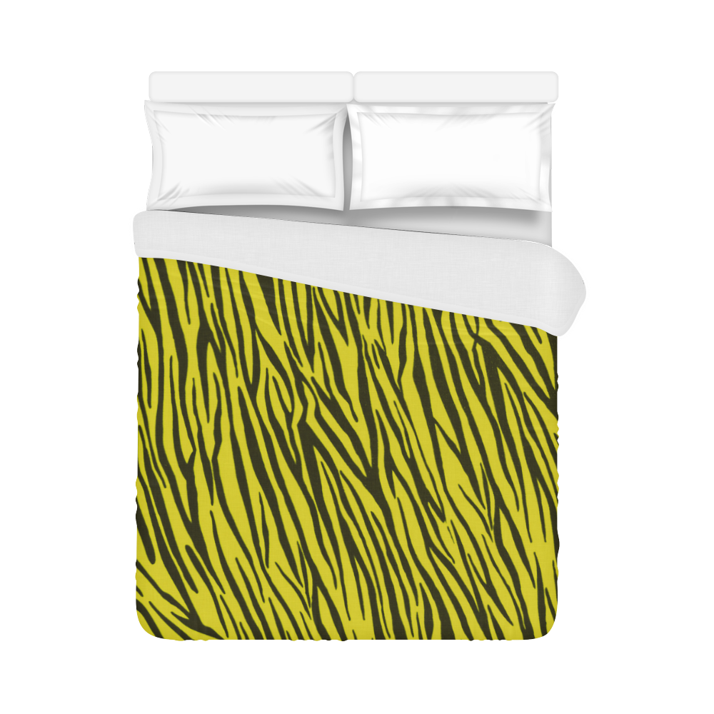 Yellow Zebra Stripes Duvet Cover 86"x70" ( All-over-print)