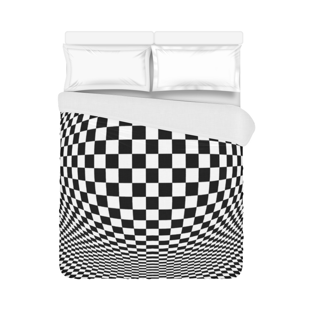 Optical Illusion Checkers Duvet Cover 86"x70" ( All-over-print)
