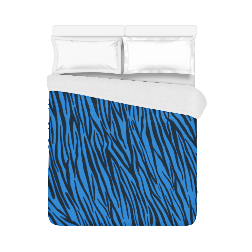 Blue Zebra Stripes Duvet Cover 86"x70" ( All-over-print)
