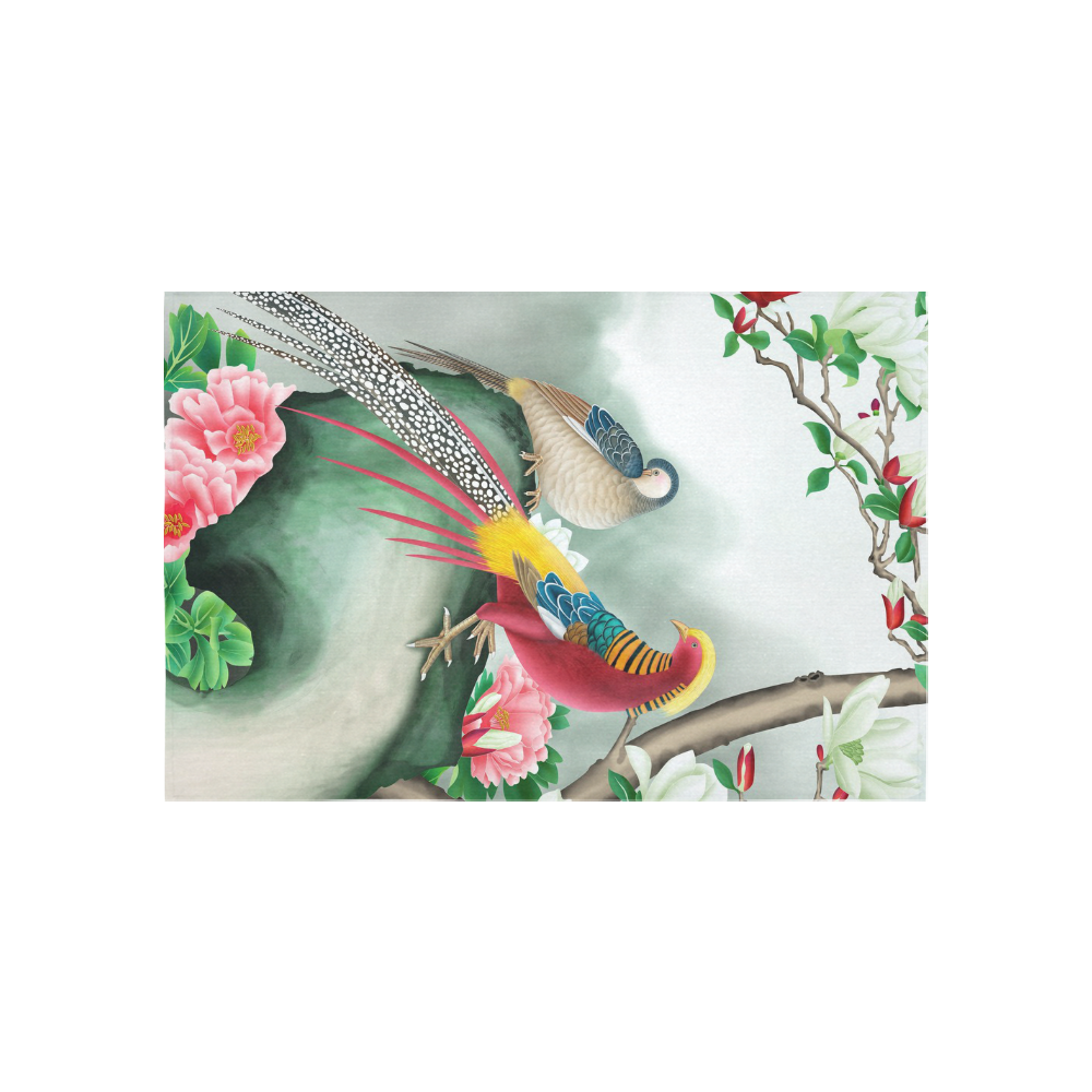 Flower and Bird Cotton Linen Wall Tapestry 60"x 40"