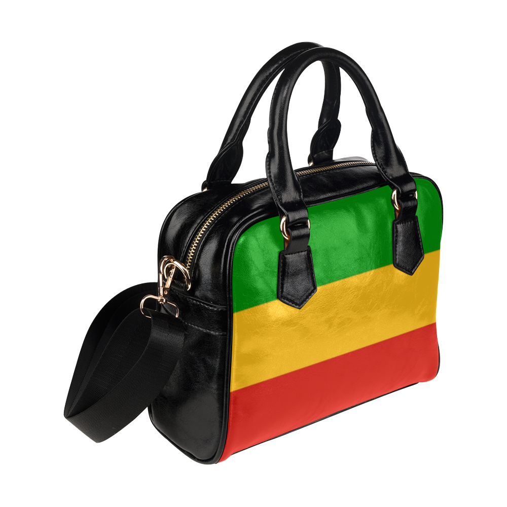 Rastafari Flag Colored Stripes Shoulder Handbag (Model 1634)