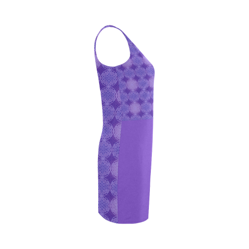 FLOWER OF LIFE stamp pattern purple violet Medea Vest Dress (Model D06)