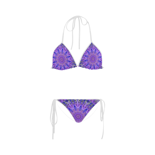 Abstract Plum Ice Crystal Palace Lattice Lace Custom Bikini Swimsuit