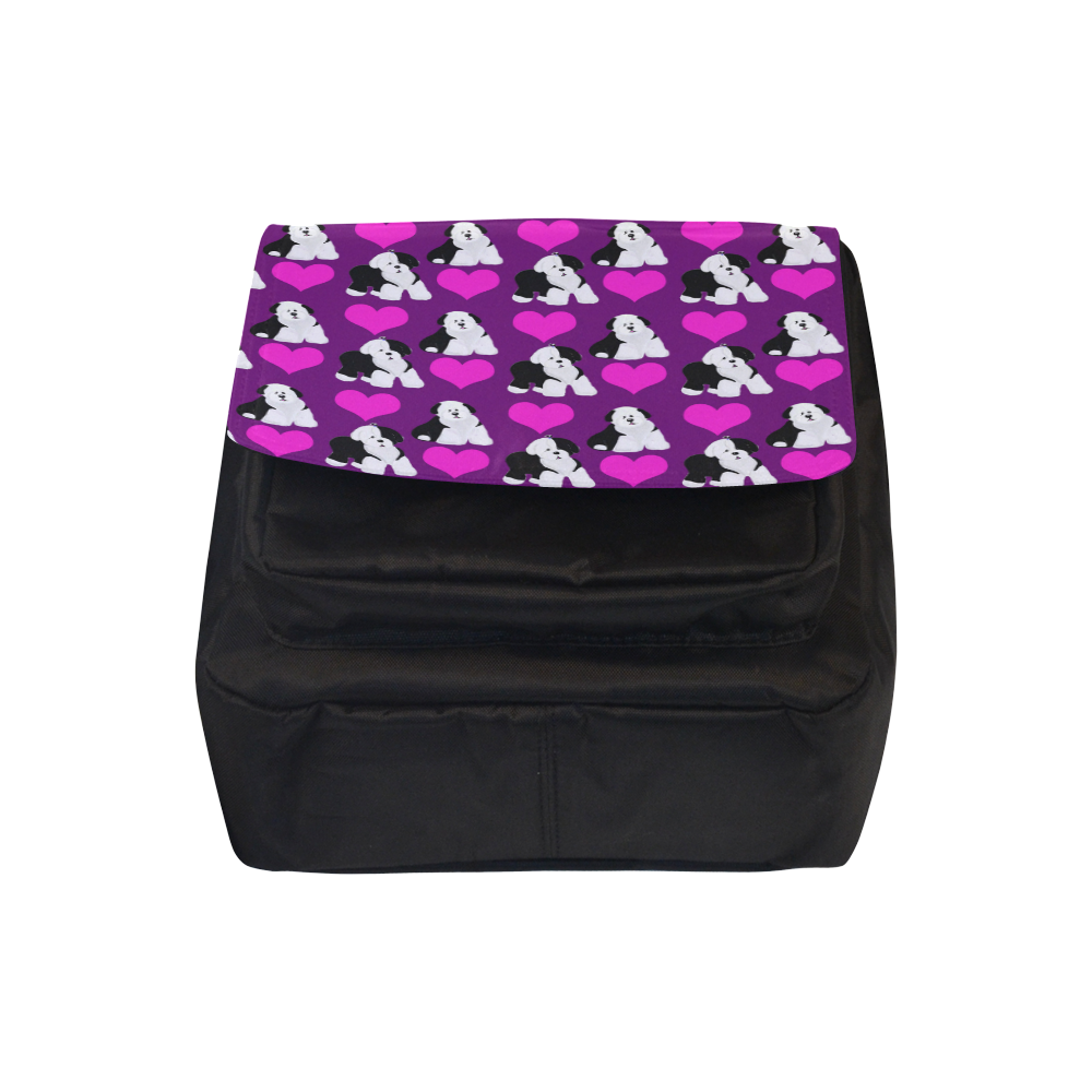 Puppy love-purple Crossbody Nylon Bags (Model 1633)
