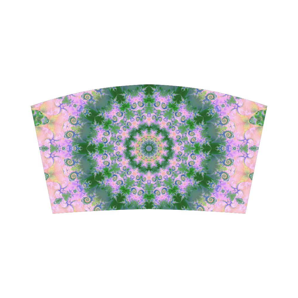 Rose Pink Green Explosion of Flowers Mandala Bandeau Top