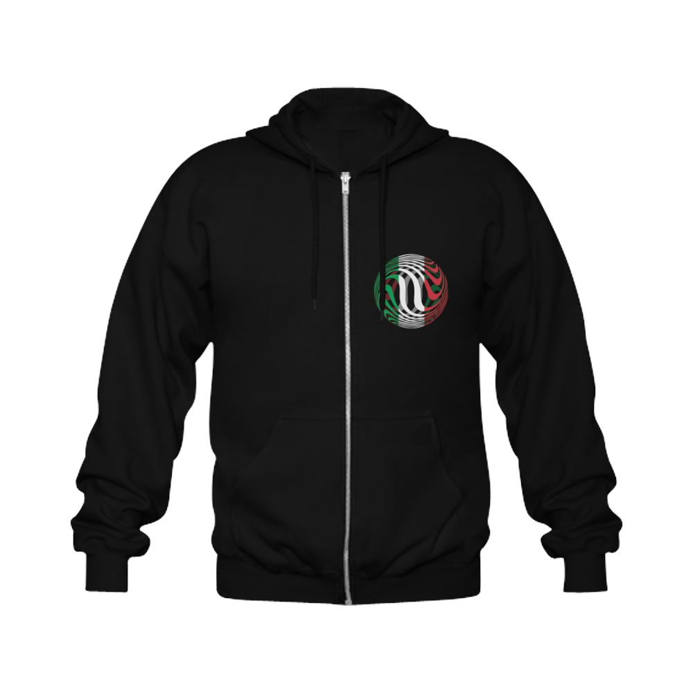 The Flag of Italy Gildan Full Zip Hooded Sweatshirt (Model H02)