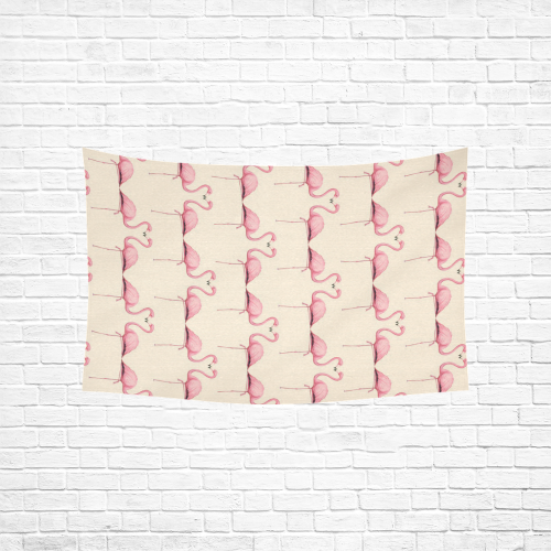 Flamingos Cotton Linen Wall Tapestry 60"x 40"