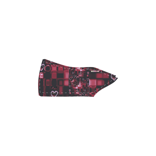 Digital Hearts on Dark Reds Women's Slip-on Canvas Shoes (Model 019)