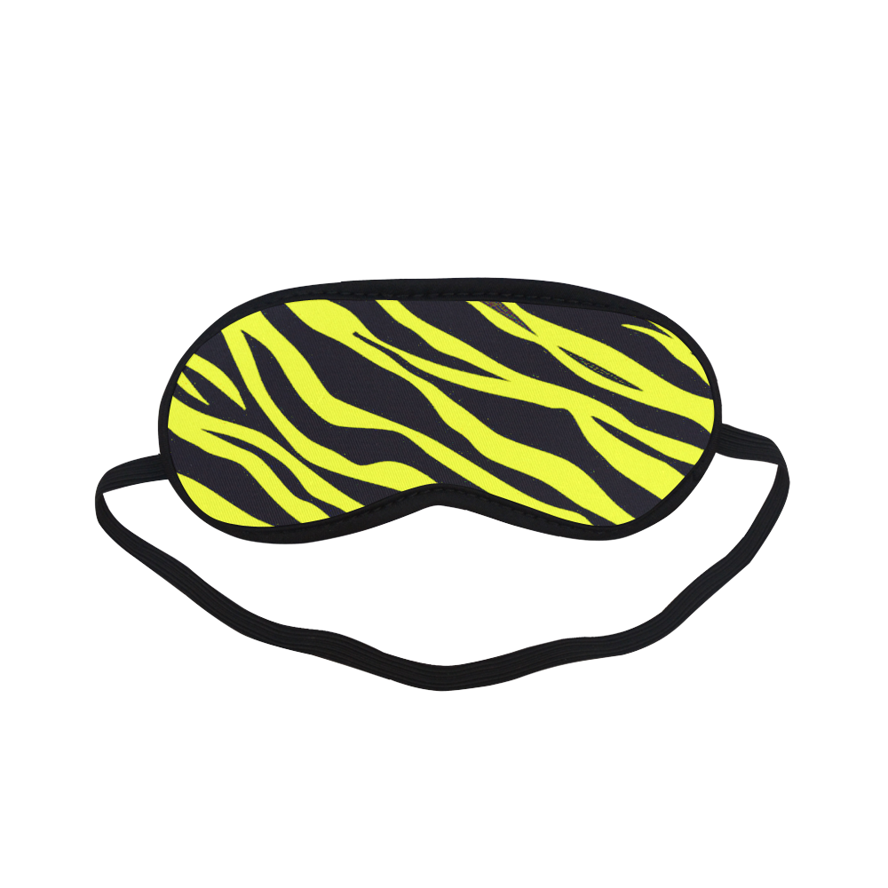 Neon Yellow Zebra Stripes Sleeping Mask