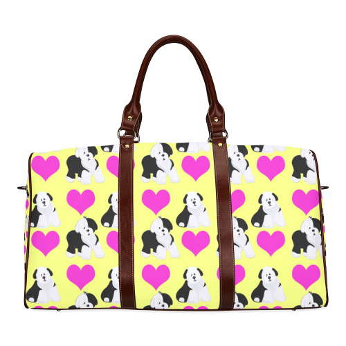 Puppy love-yellow Waterproof Travel Bag/Large (Model 1639)