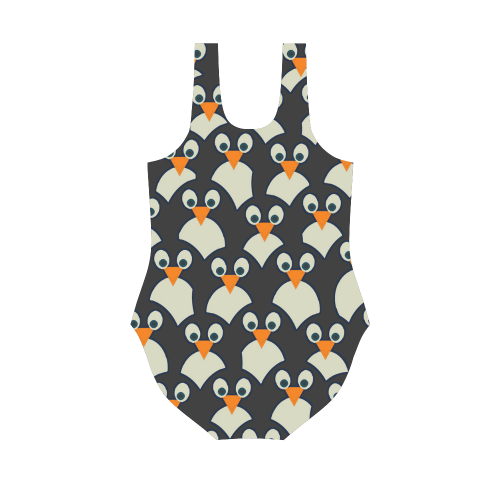 Penguin Pile-Up Vest One Piece Swimsuit (Model S04)