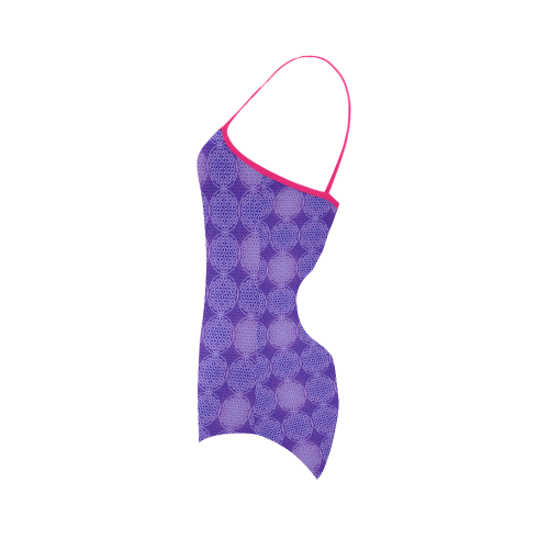 FLOWER OF LIFE stamp pattern purple violet Strap Swimsuit ( Model S05)