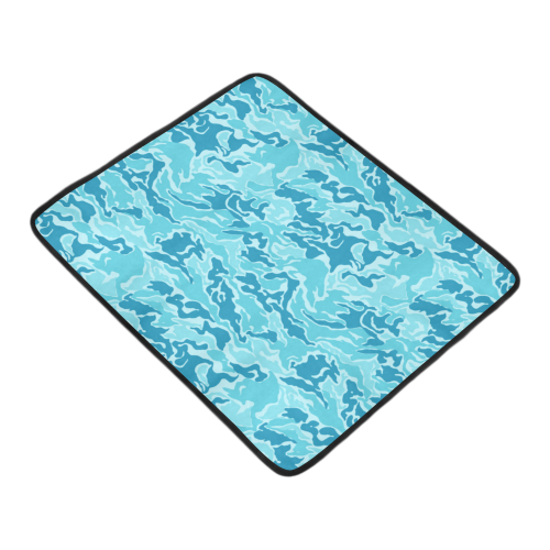 Blue Camo Camouflage Pattern Beach Mat 78"x 60"