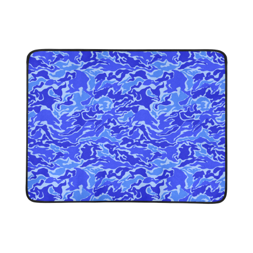 Blue Camo Camouflage Pattern Beach Mat 78"x 60"