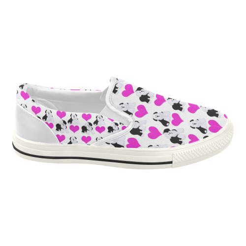Puppy love Women's Slip-on Canvas Shoes (Model 019)