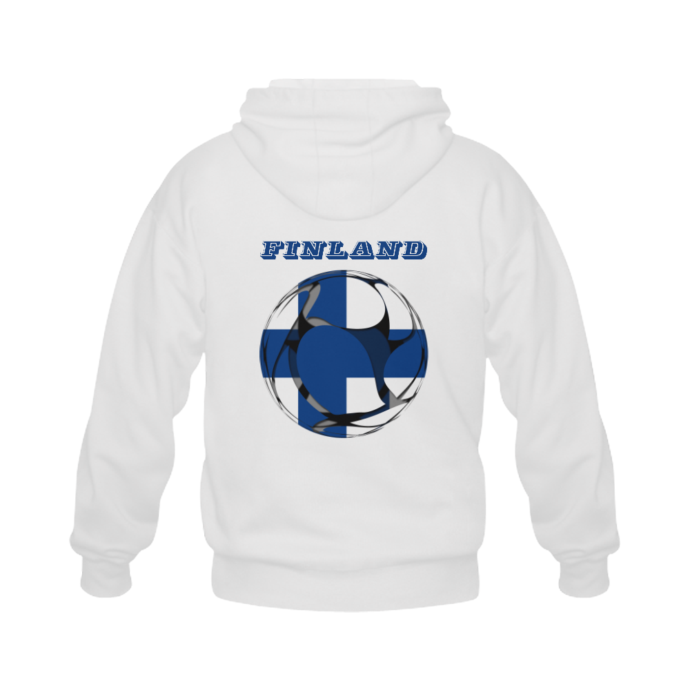 The Flag of Finland Gildan Full Zip Hooded Sweatshirt (Model H02)