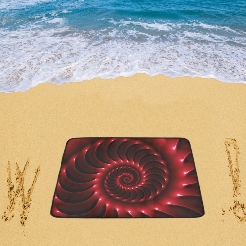 Glossy Red Spiral Beach Mat 78"x 60"