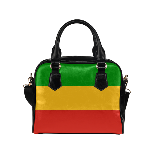 Rastafari Flag Colored Stripes Shoulder Handbag (Model 1634)